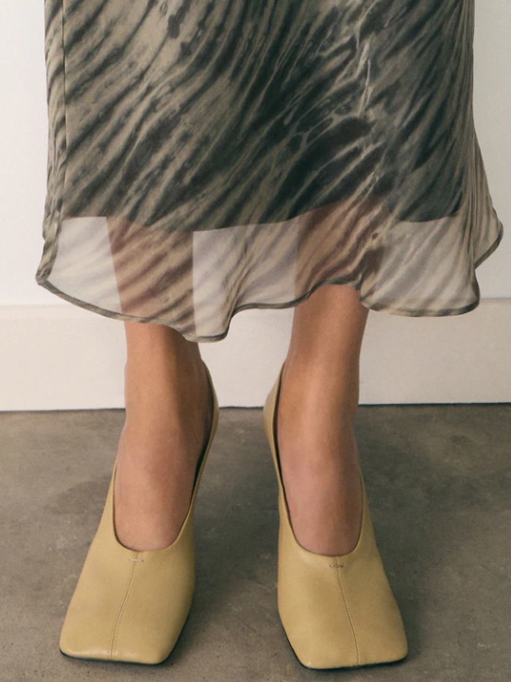 Leather Square Toe Heels